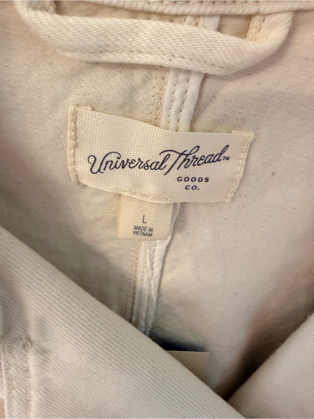 Universal Thread Cream Cropped Jean Jacket - Picture 2 of 6